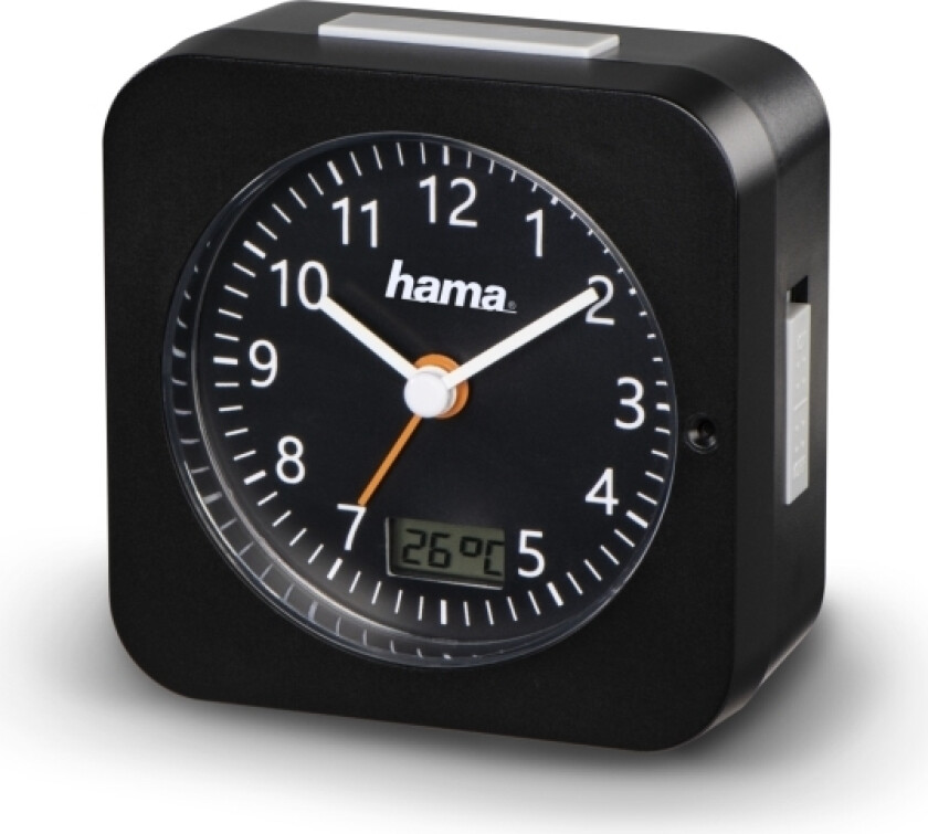 Multi, Digital vekkerklokke, firkant, Sort, Plast, 12 timers, Analog