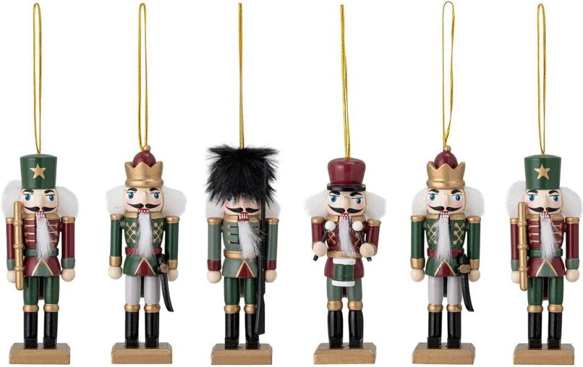 Nikita nøtteknekkere juletrepynt 6 deler Grønn