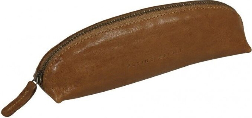Flying Spirit Læderpenalhus Oval Cognac 18x4x4cm