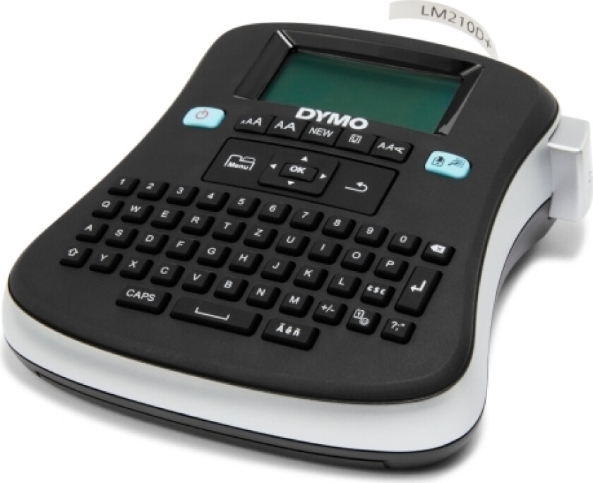Dymo LabelManager ™ 210D QWERTZ Kitcase, QWERTZ, Trermisk overføring, 180 x 180 DPI, 12 mm/sek, Sort, Grå