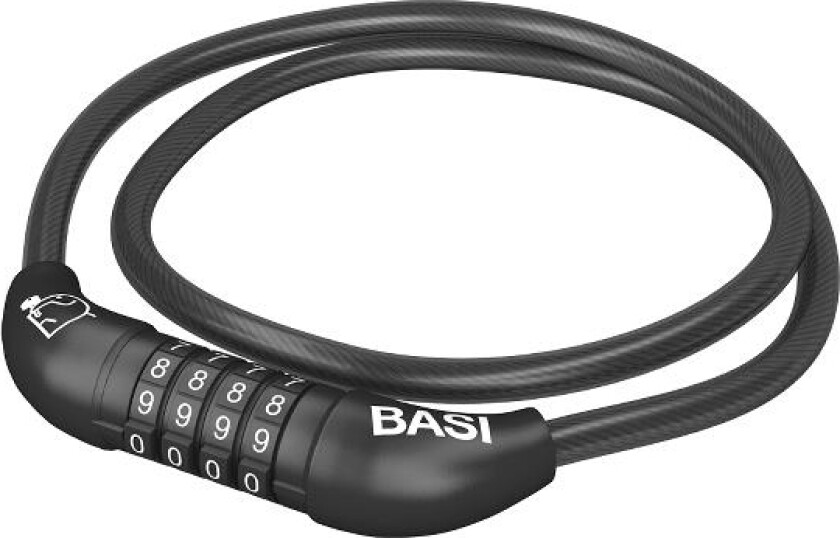 BASI ZR 313, Kabellås, Sort, Gummi, Firesifret kombinasjon, 650 mm, 141 g