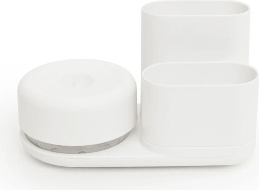 Såpedispenser med oppbevaringsstativ large Hvit