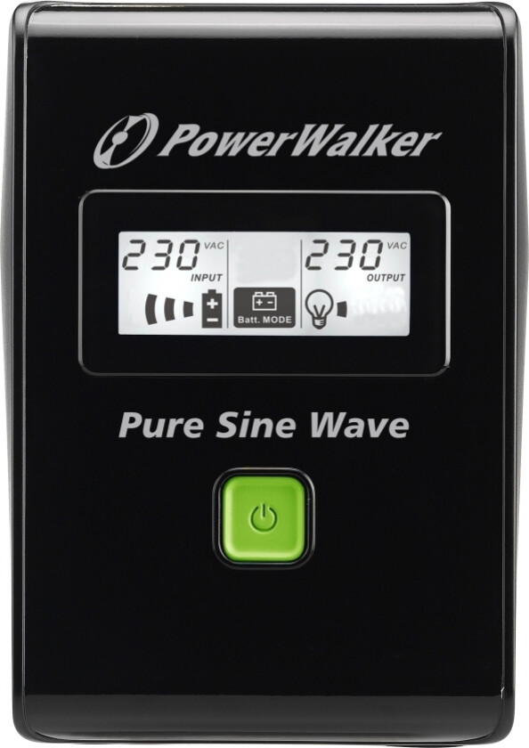 VI 600 SW FR, Linje-Interactive, 0,6 kVA, 360 W, Pure sine, 162 V, 290 V