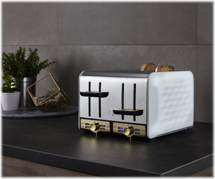 Swan Gatsby ST14084WHTN - Brødrister - 4 skive - 4 Spor - hvit