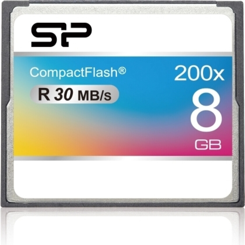 SP008GBCFC200V10, 8 GB, CompactFlash, Grå