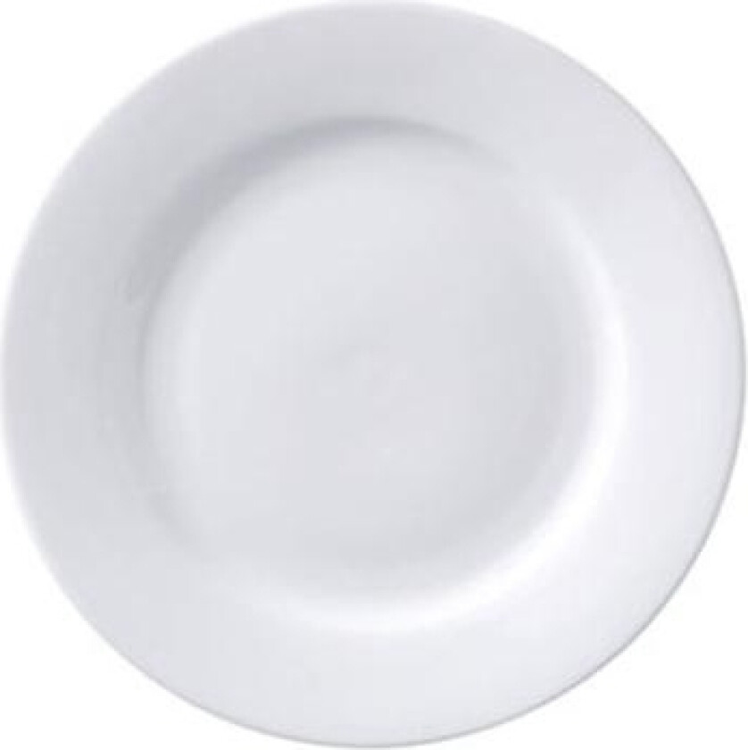 Tallerken SuperWhite Ø23 cm Flad med Fane Porcelæn Hvid,4 pk x 6 stk/krt