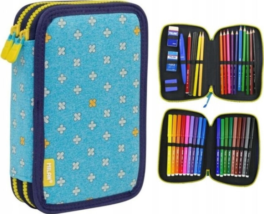 Milan pencil case Pencil case 2 pos. with Kickflip blue MILAN layette