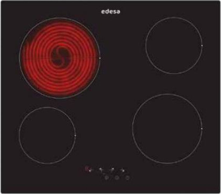 Edesa EVT-6421 R, Sort, Innebygget, Keramisk, Glass, 4 zone(s), 4 zone(s)