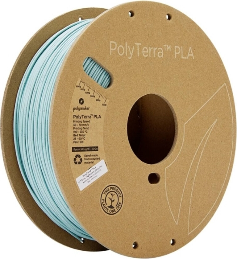70942 PolyTerra Filament PLA-plast med lavere kunststofindhold 1.75 mm 1000 g Skifergrå 1 stk
