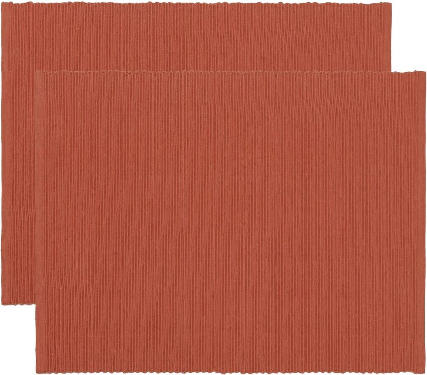 Linum Uni spisebrikke 35 x 46 cm 2-pakning Rustoransje