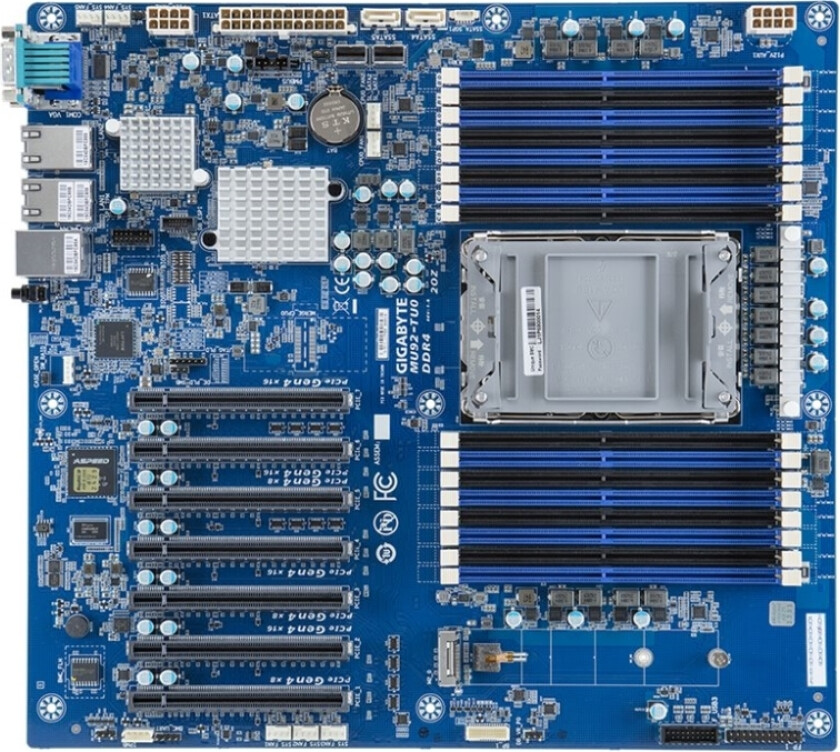 Gigabyte MU92-TU0 - 1.X - hovedkort - utvidet ATX (E-ATX) - LGA4189-sokkel - C621A Chipset - USB 3.0 - 2 x 10 Gigabit LAN - innbygd grafikk