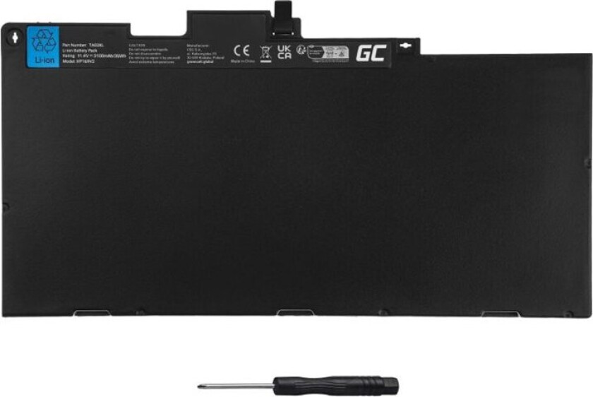Green Cell - Batteri til bærbar PC (tilsvarer: HP TA03XL) - litiumpolymer - 3-cellers - 3100 mAh - svart