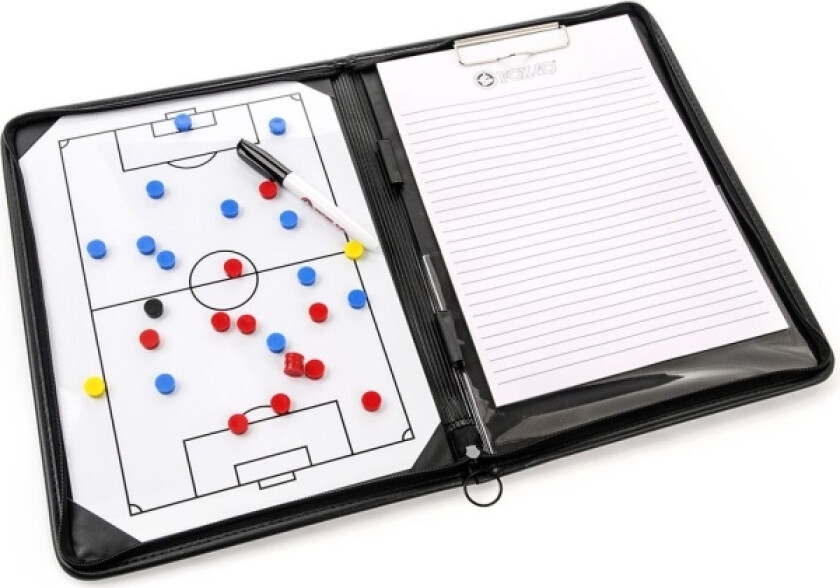 Taktisk brettfotball - magnetisk A4 + notatbok + fotballfløyte