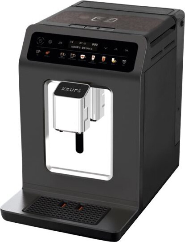 Krups Evidence One EA895N10 - Automatisk kaffemaskin med cappuccinatore - 15 bar - antrasitt