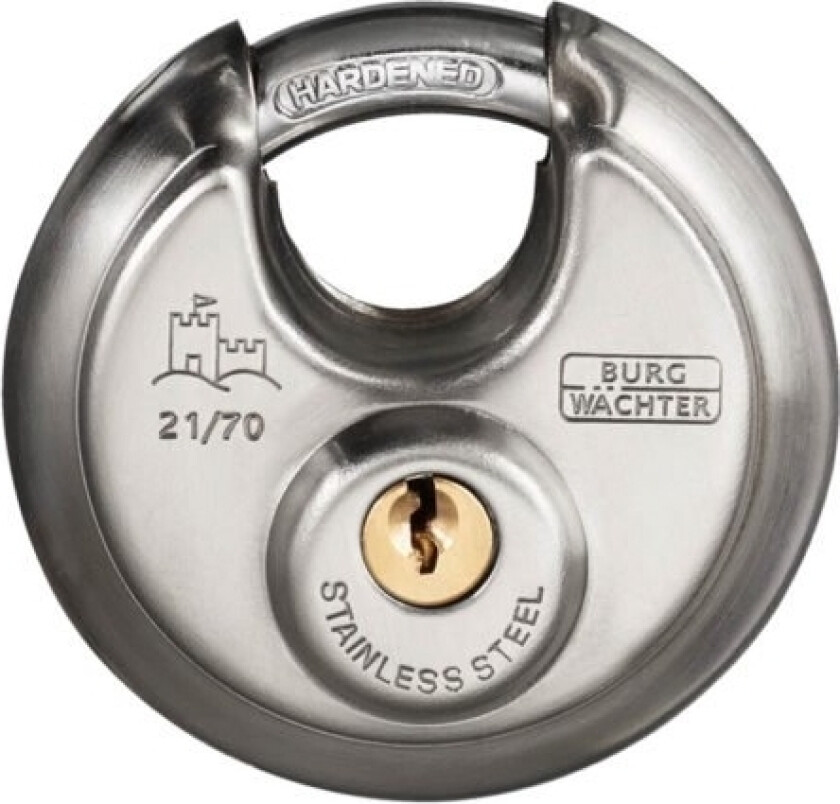 BURG-WÄCHTER Circle 21, Tradisjonell, Nøkkellås, Bruk bare én nøkkel, Sølv, Rustfritt stål, Herdet stål