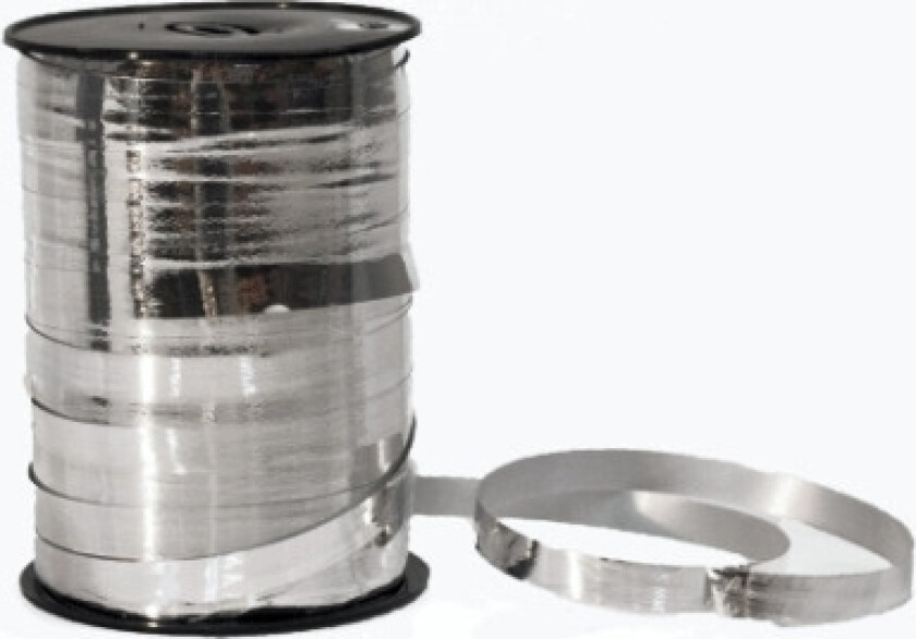 Gavebånd metallic sølv 10mmx250m nr. 05 - (5 ruller)