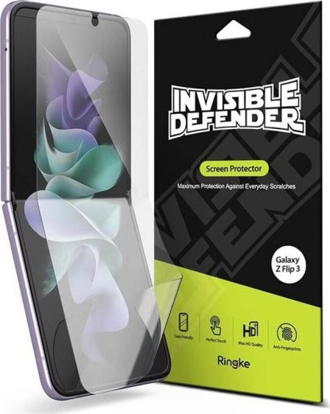 Samsung Galaxy Z Flip 3 Skjermbeskytter Invisible Defender 2-pakning