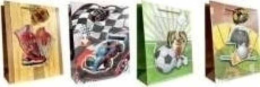 JU-PITER Dekorativ gavepose 4wz 30x41,5x12cm JP 623A gutter sport mix pris for 1 stk