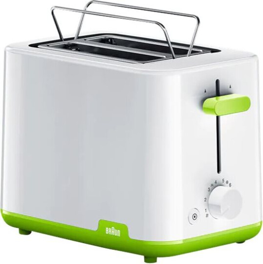 Breakfast1 HT1010GR - Brødrister - 2 skive - 2 Spor - hvit/grønn