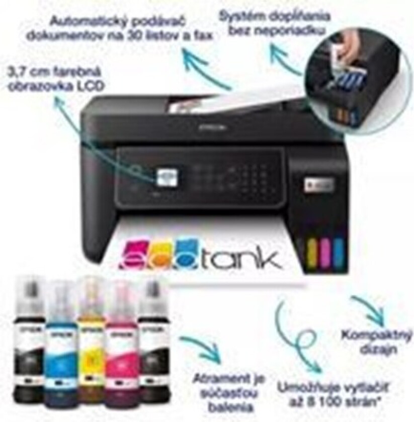 Skriver Epson EcoTank L5310, 4-i-1, Skriv ut, Skann, Kopier, Faks