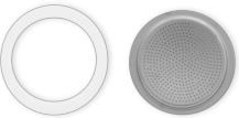 0800038, Filterholder og pakningssett, Bialetti Moka Express, Sølv, Hvit, Aluminium, Gummi