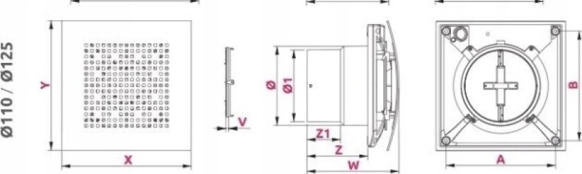 AWENTA vifte Awenta WPAB110ZT Pulsar baderomsvifte fi100mm 110 m3/h 9W 230V med timer og tilbakeslagsventil hvit