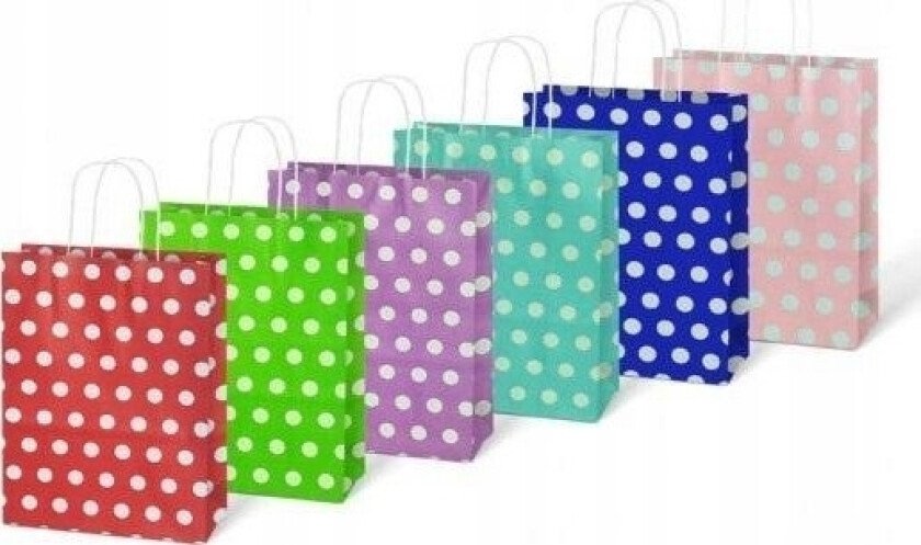 MFP PAPIR gavepose kraft 245x310x105 prikker blanding 5251327