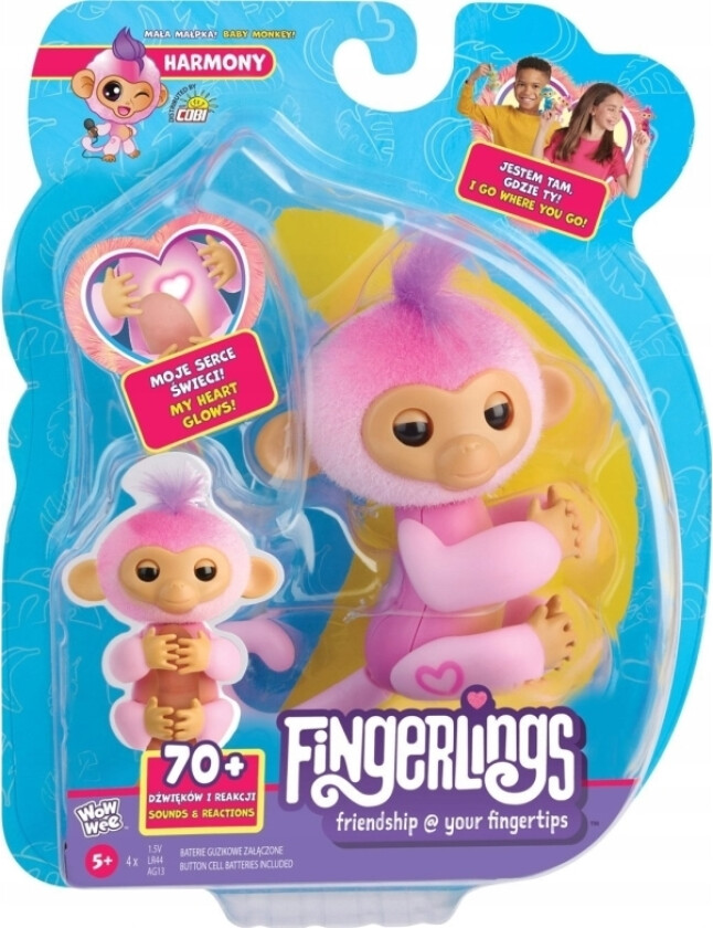Figurele interaktywna fingerlings malpka rožine harmony