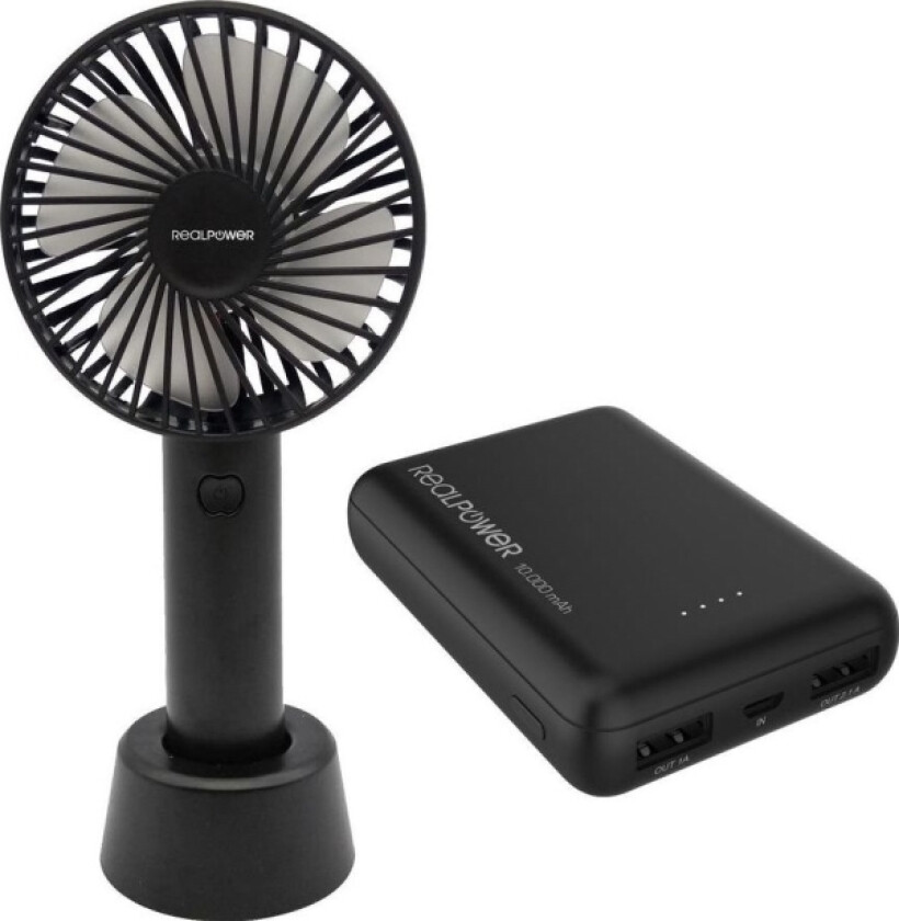 RealPower Mobile bundle, Mobile Fan + PB-10000 mini HD