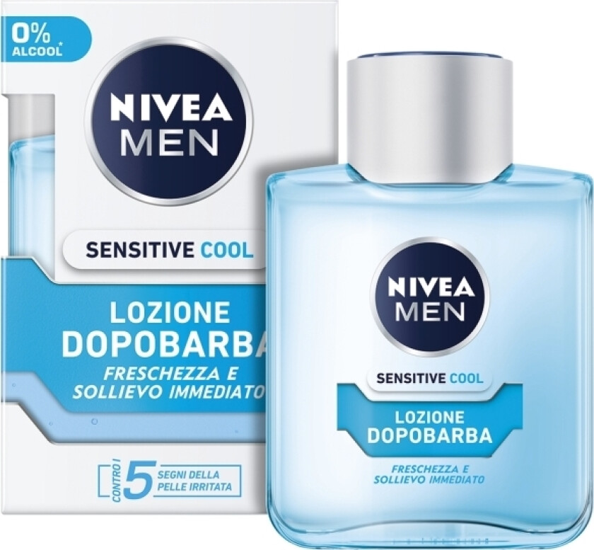 Sensitive Cool Lozione Dopobarba, Etterbarberingslotion, Sensitiv Hud, 1 stykker, 100 ml, Anti-irritasjon, Fuktighets krem, Forfriskende, Beroligende, Flaske