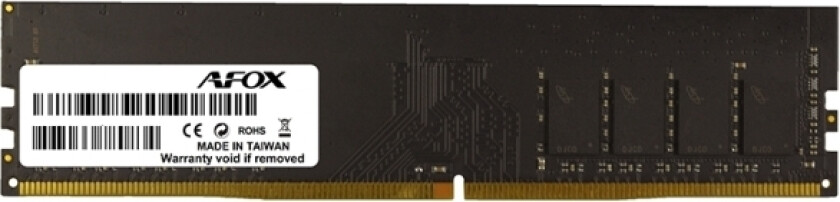 Afox Ddr4 Udimm, 16 Gb, 1 X 16 Gb, Ddr4, 3200 Mhz, 288-Pin Dimm, Svart