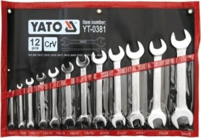 SATIN FLAT NØKKEL 12 stk. 6-32 mm. SAK 0381