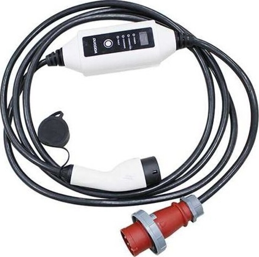 Bærbar elbillader Duosida Type 2 - CEE, 10A - 32A, 22kW Max, 3-fase, 5m