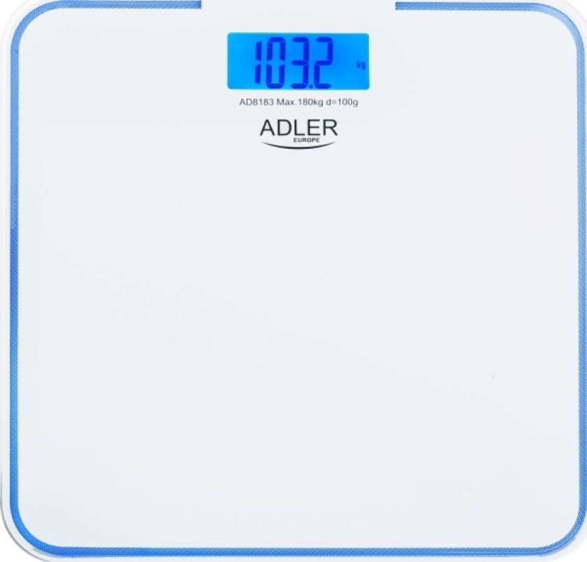 Kjøkkenvekt Adler AD 8183 Baderomsvekt - 180 kg - med opplyst krawedzi