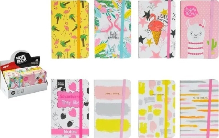 MFP PAPIR notatbok med elastisk bånd A6 96 ark blanding 1 7501072