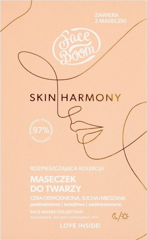 Face Boom Skin Harmony Pampering Collection av ansiktsmasker - dehydrert, tørr og kombinert hud 10g