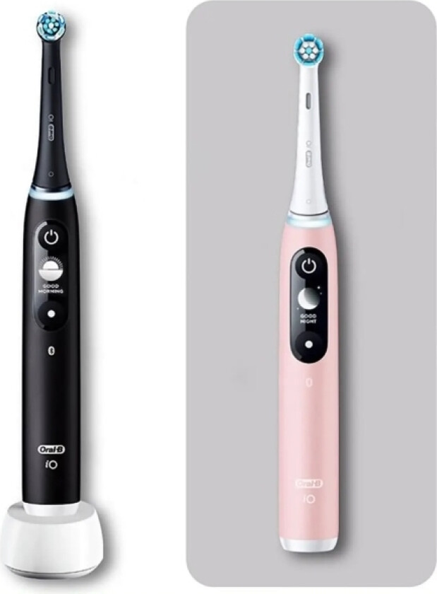 Oral-B iO Duo, Voksen, Vibrerende tannbørste, Daglig stell, Gum omsorg, Puls, Sensitiv / Myk, Whitening, Sort, Rosa, 2 min, Sort, Rosa