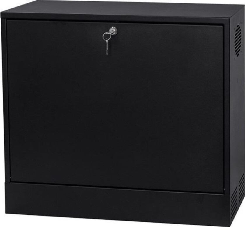 V-Line Rack 19", 3U/180mm hengende skap, svart, metalldører