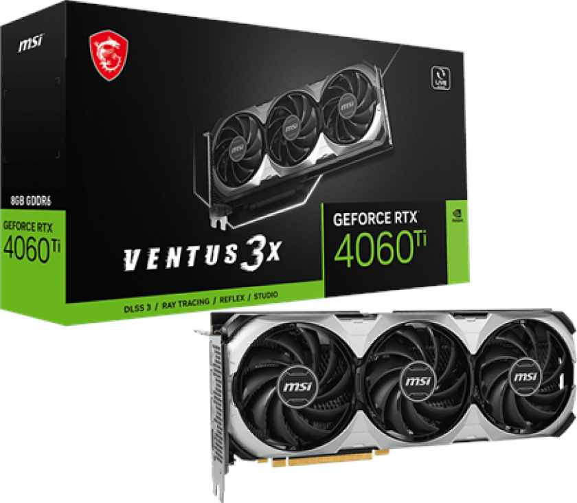 Vaizdo plokšte MSI GeForce RTX 4060 Ti VENTUS 3X E 8G OC