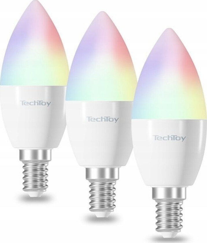 TechToy Smart RGB LED-pære 6W E14 3 stk