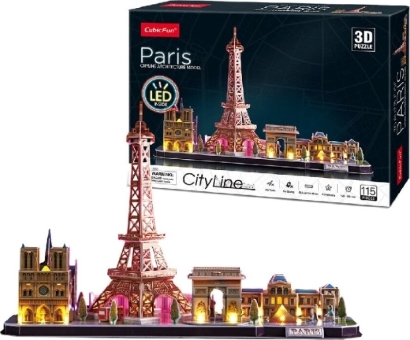 Van der Meulen Paris LED 3D-puslespill 115 stykker Bygninger