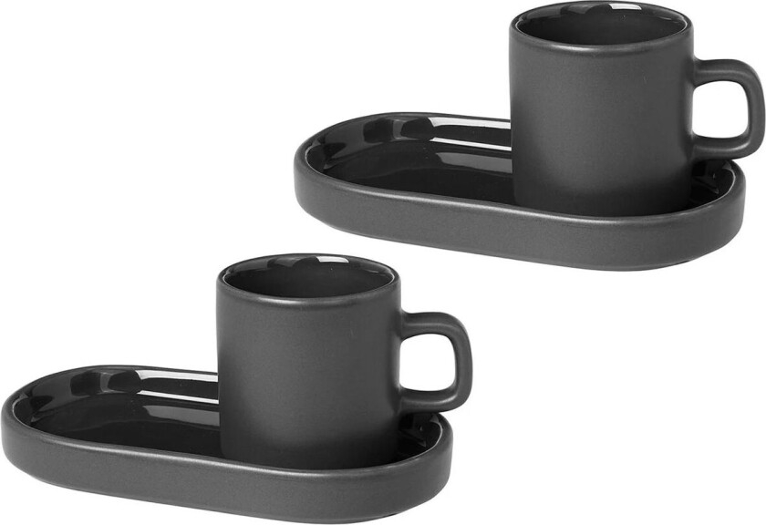Pilar espressokopp med fat 2-stk. Agave green
