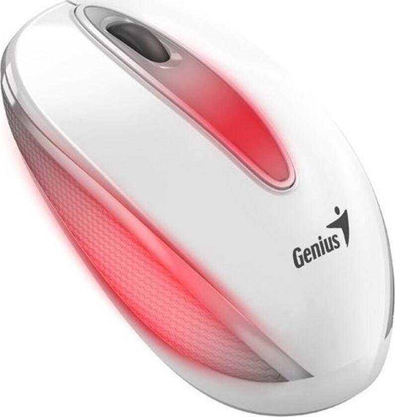Mouse Genius DX-Mini Mouse, 1000DPI, optisk, 3-klasses, kablet USB, hvit, klassisk, RGB-bakgrunnsbelysning