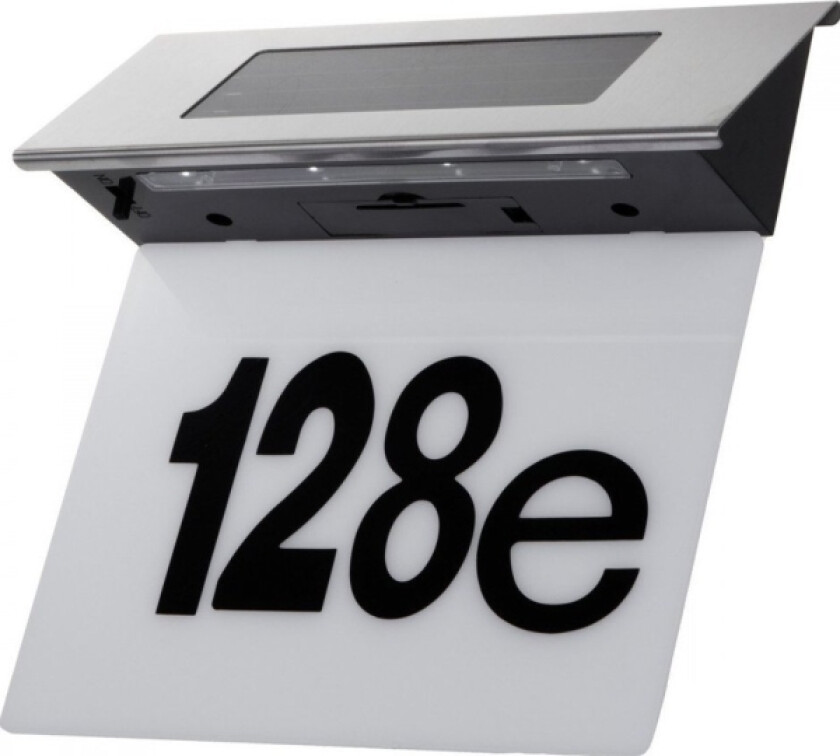 vegglampe LED solcellelampe med husnummer IP44 MCE423
