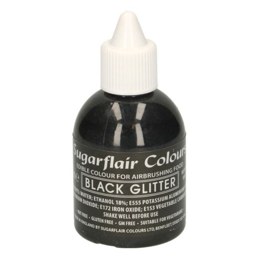 Airbrushfarge -Glitter svart- 60ml