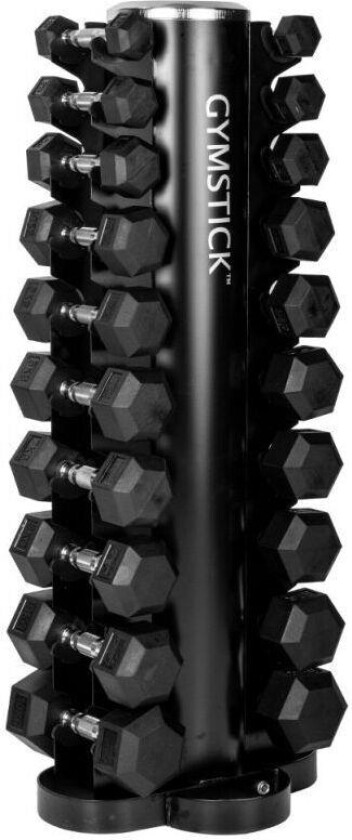 Gymstick Hex dumbbell set and Tower Rack, 1-10kg