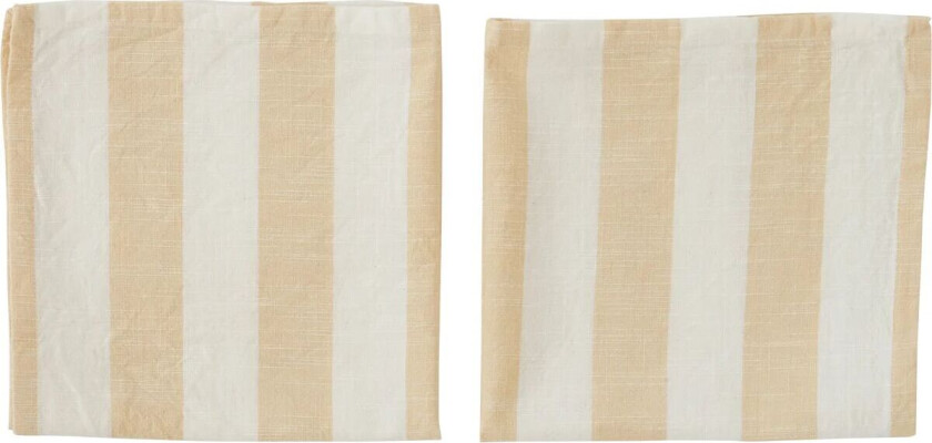 Striped serviett 45 x 45 cm 2-pakning Vanilla
