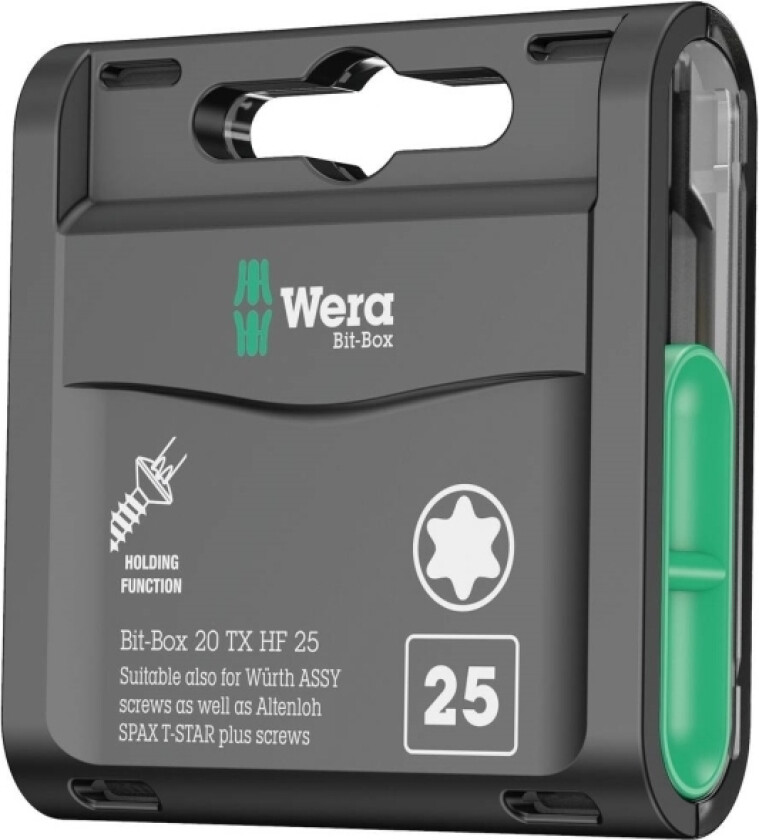 BIT-BOKSSETT 20 TX HF, TX 20MM, 20 STK WÜRTH, SPAX