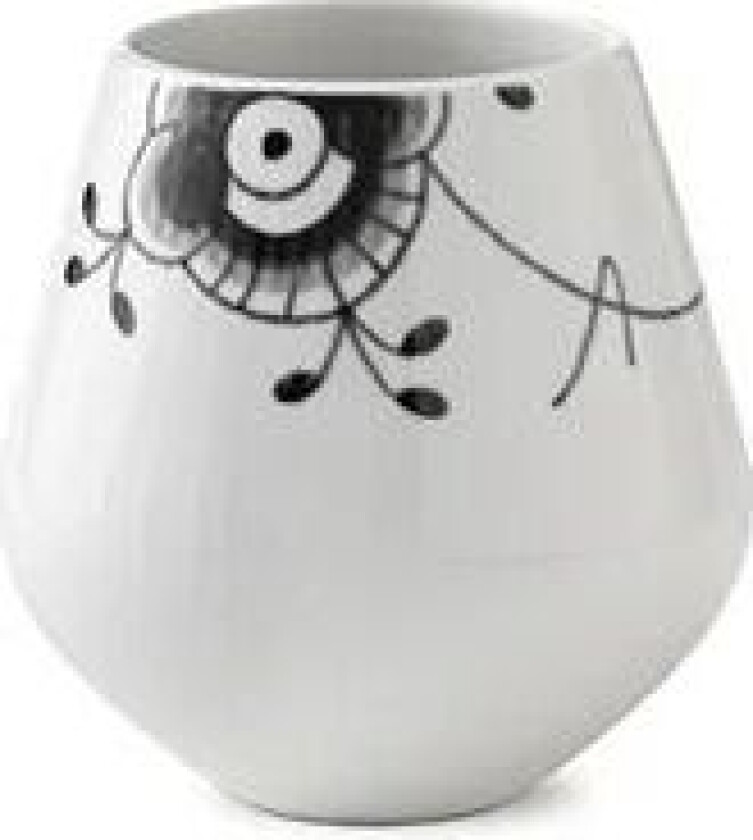 Black Fluted Mega svart vase 12 cm