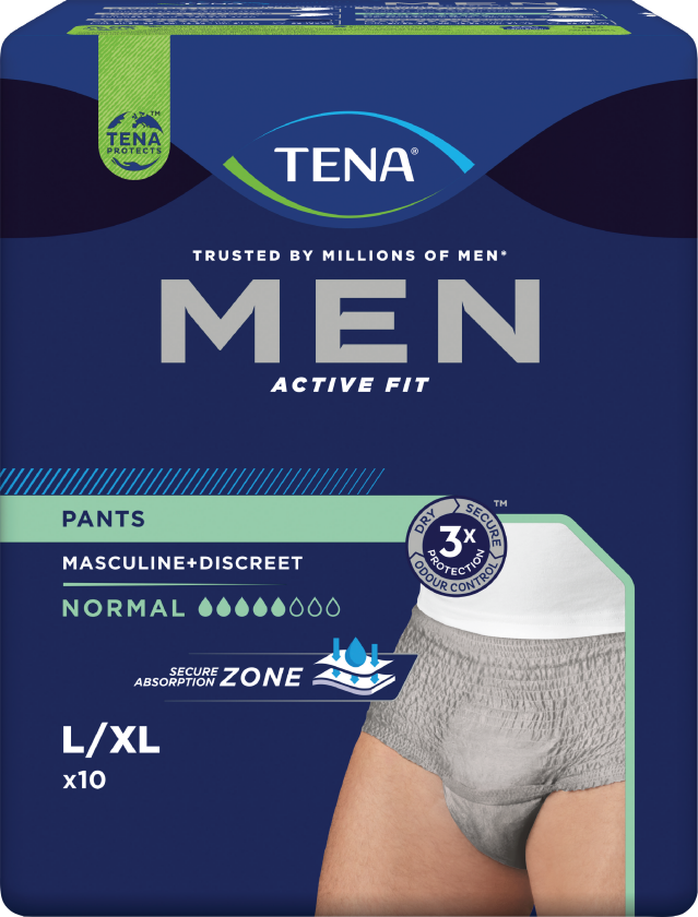 Tena MEN Pants Active Fit Normal, Large/X-Large, 10 stk.